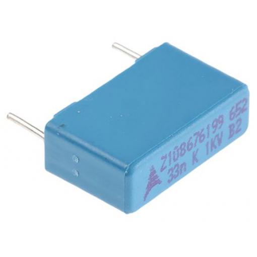 Vrstvové kondenzátory, řada: B32652, Průchozí otvor 33 nF 250 V ac 1 kV dc EPCOS AEC-Q200 Rev D 2 0.8 mm