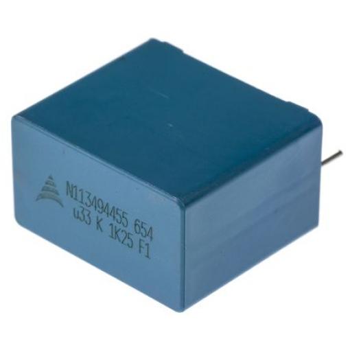 Vrstvové kondenzátory, řada: B32654, Průchozí otvor 330 nF 500 V ac 1.25 kV dc EPCOS AEC-Q200 Rev D 2 0.8 mm