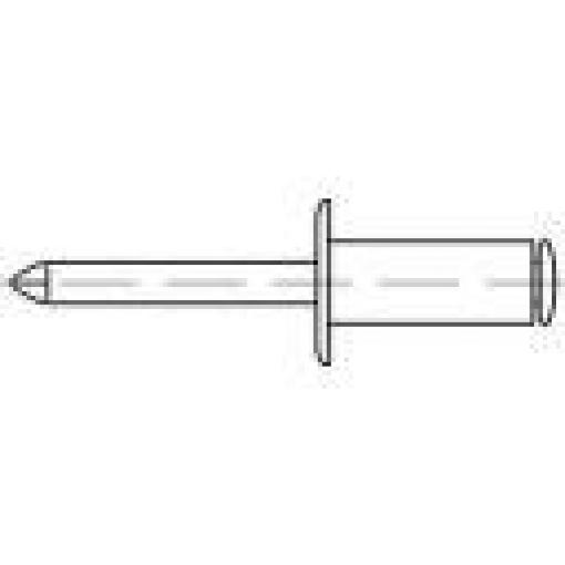 trhací nýt TOOLCRAFT 159925, (Ø x d) 3.2 mm x 6 mm, hliník, 500 ks