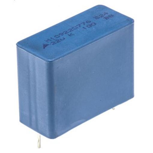 Vrstvové kondenzátory, řada: B32524, Průchozí otvor 22 μF 63 V ac 100 V dc EPCOS AEC-Q200 Rev D 2 0.8 mm