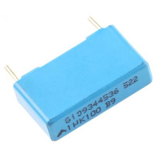 Vrstvové kondenzátory, řada: B32522, Průchozí otvor 1 μF 63 V ac 100 V dc EPCOS AEC-Q200 Rev D 2 0.8 mm
