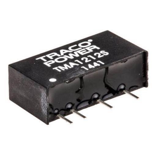 TRACOPOWER Měnič DC/DC TMA, výstup: 12 V dc 1 kV dc, Vin 12V dc 84 mA, Vin 0V 1 W -40 °C 85 °C Montáž na plošný spoj