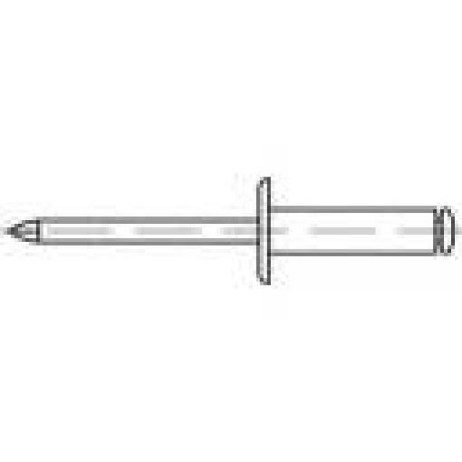 trhací nýt TOOLCRAFT 160020, (Ø x d) 3.2 mm x 8 mm, hliník, 500 ks