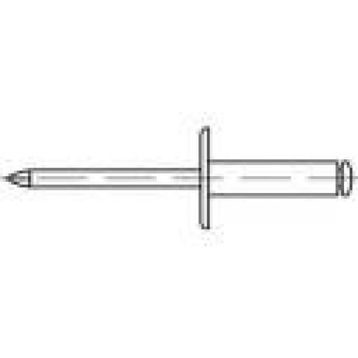 trhací nýt TOOLCRAFT 160150, (Ø x d) 4 mm x 16 mm, hliník, 500 ks
