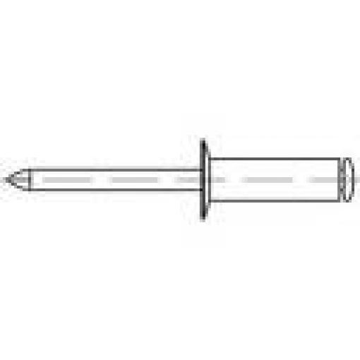 trhací nýt TOOLCRAFT 160174, (Ø x d) 3 mm x 6 mm, ocel, 500 ks