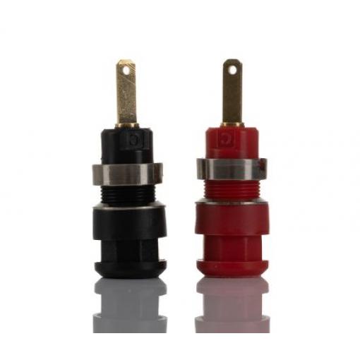 RS PRO Zásuvka na banánky, 2 mm, 600V, 10A, Červená, Černá, Vnitřní Pájecí, délka: 20.9 mm, pokovení kontaktu: Zlatá