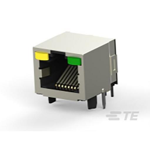 TE Connectivity Konektor RJ45, řada: 6116075 Vnější Cat5, počet cest: 8, Pravý úhel, Deska Stíněné, počet portů: