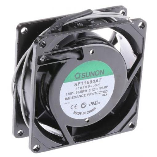 Sunon Axiální ventilátor, řada: SF, průtok vzduchu: 28.9 m³/h 11 W 115V ac 100 mA 80 mm 80mm 25 mm