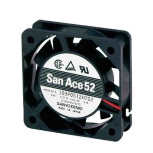 Sanyo Denki Axiální ventilátor, řada: 109P, průtok vzduchu: 13.25 cfm 2.52 W 12 V dc 210 mA IP68 52 mm 52 mm 15 mm