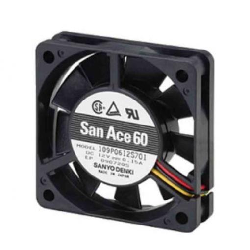 Sanyo Denki Axiální ventilátor, řada: 109P, průtok vzduchu: 17 cfm 1.8 W 12 V dc 150 mA IP68 60 mm 60 mm 15 mm