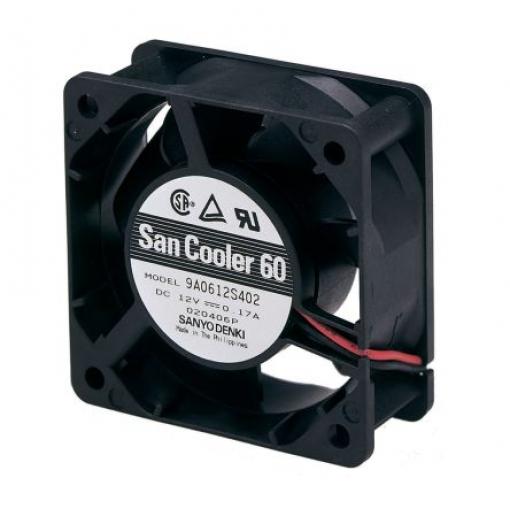 Sanyo Denki Axiální ventilátor, řada: 9A, průtok vzduchu: 27.6 cfm 2.88 W 12 V dc 240 mA IP68 60 mm 60 mm 25 mm