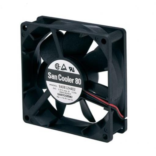Sanyo Denki Axiální ventilátor, řada: 9A, průtok vzduchu: 61.8 m³/h 1.68 W 24 V dc 70 mA IP68 80 mm 80 mm 25 mm