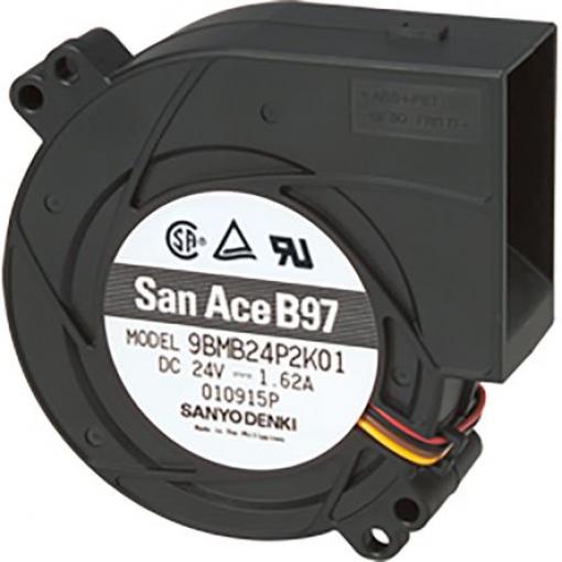 Sanyo Denki Odstředivý ventilátor, řada: San Ace B97 Dmychadlo, průtok vzduchu: 39.2 cfm 24V dc DC 97 mm 97mm 33 mm