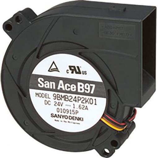 Sanyo Denki Odstředivý ventilátor, řada: San Ace B97 Dmychadlo, průtok vzduchu: 43.1 cfm 24V dc DC 97 mm 97mm 33 mm