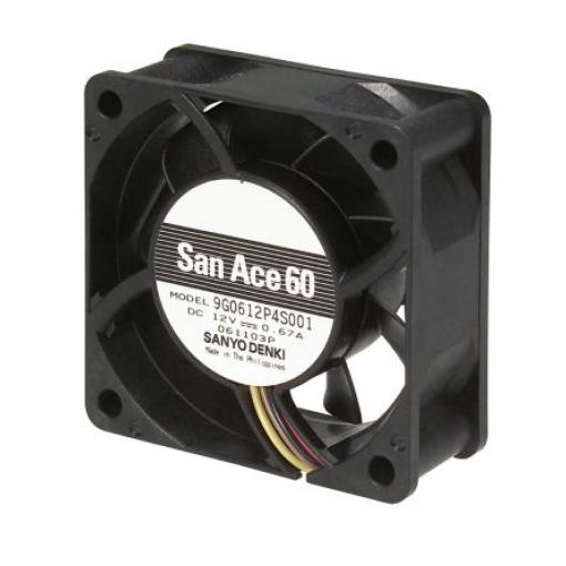 Sanyo Denki Axiální ventilátor, řada: 9G, průtok vzduchu: 83.9 m³/h 8.04 W 12 V dc 670 mA IP68 60 mm 60 mm 25 mm