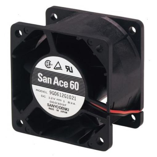 Sanyo Denki Axiální ventilátor, řada: 9G, průtok vzduchu: 110.4 m³/h 20.4 W 24 V dc 850 mA IP68 60 mm 60 mm 38 mm