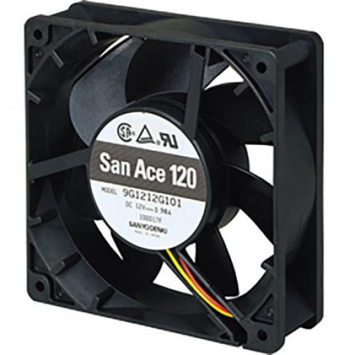 Sanyo Denki Axiální ventilátor, řada: 9G, průtok vzduchu: 200.4 m³/h 7.32 W 12 V dc 610 mA IP68 119 mm 119 mm 38 mm