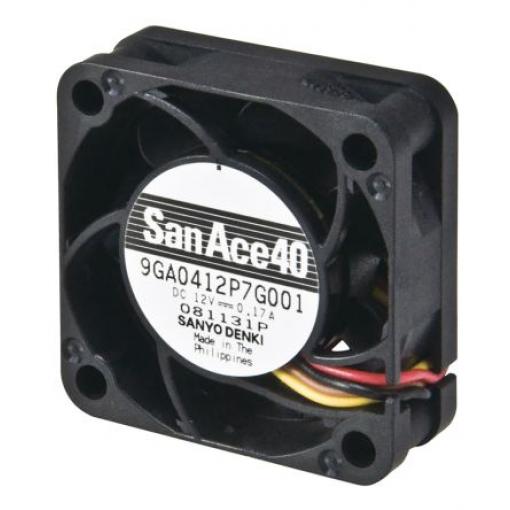 Sanyo Denki Axiální ventilátor, řada: 9GA, průtok vzduchu: 21.6 m³/h 2.04 W 12 V dc 170 mA IP68 40 mm 40 mm 15.2 mm