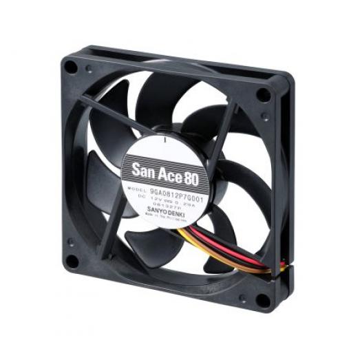 Sanyo Denki Axiální ventilátor, řada: 9GA, průtok vzduchu: 86.5 m³/h 3.48 W 12 V dc 290 mA IP68 80 mm 80 mm 15 mm
