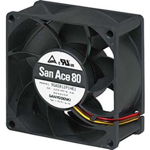 Sanyo Denki Axiální ventilátor, řada: 9GA, průtok vzduchu: 156 m³/h 11.28 W 24 V dc 470 mA IP68 80 mm 80 mm 38 mm