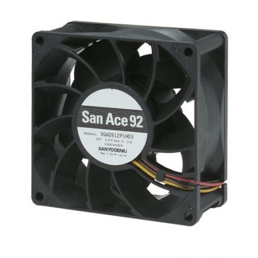 Sanyo Denki Axiální ventilátor, řada: 9GA, průtok vzduchu: 239.6 m³/h 26.4 W 48 V dc 550 mA 92 mm 92 mm 38 mm