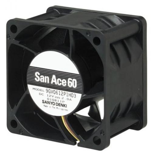 Sanyo Denki Axiální ventilátor, řada: 9GV, průtok vzduchu: 129.1 m³/h 24 W 48 V dc 500 mA 60 mm 60 mm 38 mm
