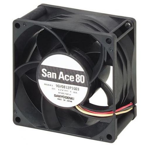 Sanyo Denki Axiální ventilátor, řada: 9GV, průtok vzduchu: 234.5 m³/h 45.6 W 12 V dc 3.8 A 80 mm 80 mm 38 mm