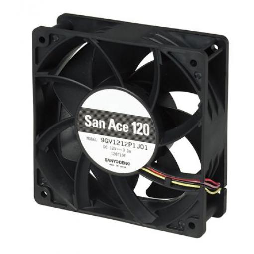 Sanyo Denki Axiální ventilátor, řada: 9GV, průtok vzduchu: 380.6 m³/h 36 W 48 V dc 750 mA 120 mm 120 mm 38 mm