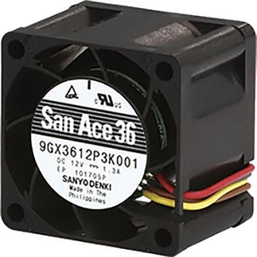 Sanyo Denki Axiální ventilátor, řada: 9GX, průtok vzduchu: 24.4 cfm 15.6 W 12 V dc 1.3 A 36 mm 36 mm 28 mm