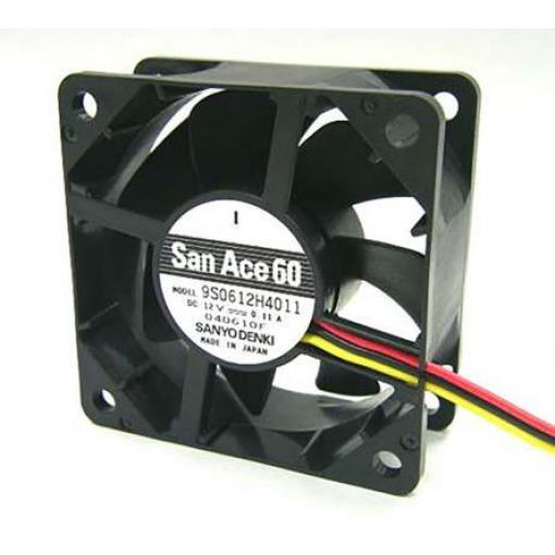 Sanyo Denki Axiální ventilátor, řada: 9S, průtok vzduchu: 34.8 m³/h 1.32 W 12 V dc 110 mA 60 mm 60 mm 25 mm