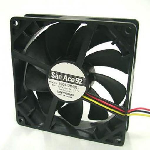 Sanyo Denki Axiální ventilátor, řada: 9S, průtok vzduchu: 49.8 m³/h 960 mW 24 V dc 40 mA 92 mm 92 mm 25 mm
