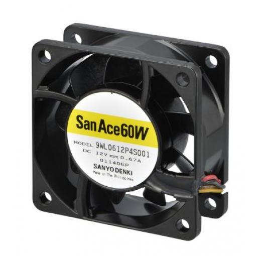 Sanyo Denki Axiální ventilátor, řada: 9WL, průtok vzduchu: 65.9 m³/h 4.68 W 12 V dc 390 mA IP68 60 mm 60 mm 25 mm