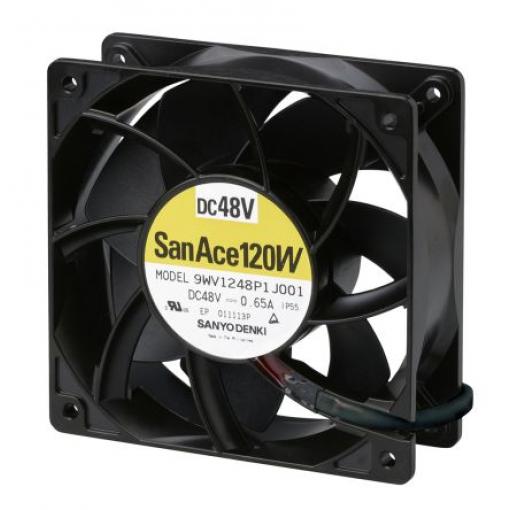 Sanyo Denki Axiální ventilátor, řada: 9WV, průtok vzduchu: 380.6 m³/h 31.2 W 48 V dc 650 mA IP68 120 mm 120 mm 38 mm