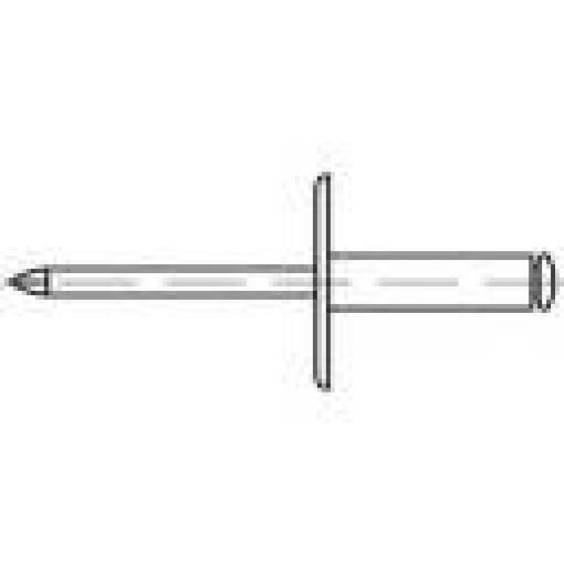 trhací nýt TOOLCRAFT 160311, (Ø x d) 4.8 mm x 10 mm, ocel, 250 ks