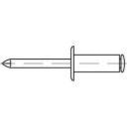 trhací nýt TOOLCRAFT 160316, (Ø x d) 4 mm x 8 mm, hliník, 500 ks