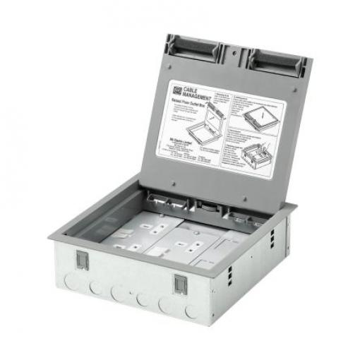 Podlahová krabice Šedá 272 mm x 272 mm MK Electric 32 mm
