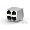 TE Connectivity Konektor RJ45, řada: 5569255 Vnitřní Cat5, počet cest: 8, Pravý úhel, Průchozí otvor Měď, počet portů: