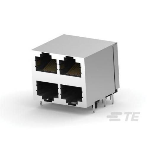 TE Connectivity Konektor RJ45, řada: 5569255 Vnitřní Cat5, počet cest: 8, Pravý úhel, Průchozí otvor Měď, počet portů: