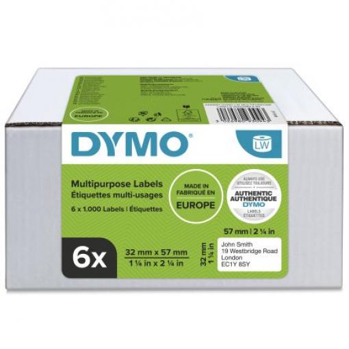 Dymo Role do tiskáren štítků Bílá 57 mm Dymo 450, Dymo 450 Turbo, Dymo 4XL, Dymo 450 DUO, Dymo Wireless, Dymo 450 Twin