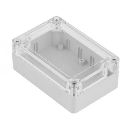 RS PRO Pouzdro IP68 barva Šedá IK07 barva Průhledné Polykarbonát, ABS 105 mm 40 mm 70 mm Silikon