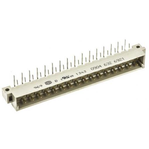 HARTING Konektor DIN 41612, řada: DIN 41612, orientace těla: Pravý úhel, rozteč: 5.08 mm, počet kontaktů: 32, počet řad: