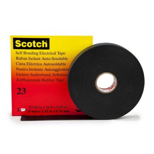 Samosvařovací páska, Černá SCOTCH 23 9.15X19 31.5 mV Scotch® 23 19 mm 3M, délka: 9.15 m