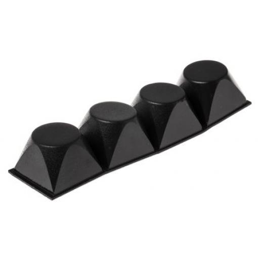 SJ 5514 BLACK 3M Kónický čtyřhranný Polyuretan Samolepicí nohy 20.6 mm 47.7mm