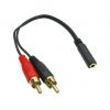 Pomocný kabel délka 200 mm, A: Vnější, A: Stereo zásuvka RS PRO, B: Vnější, Černá