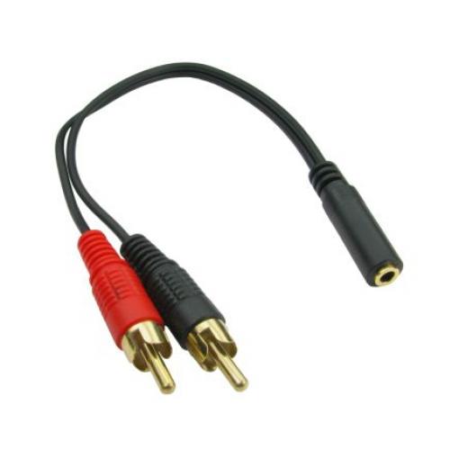 Pomocný kabel délka 200 mm, A: Vnější, A: Stereo zásuvka RS PRO, B: Vnější, Černá