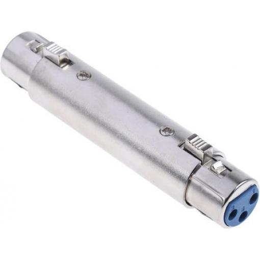 RS PRO AV adaptér, orientace těla: Rovný, adaptér z typu: XLR Vnitřní, XLR Vnitřní, Stříbrná, materiál pouzdra: Kov