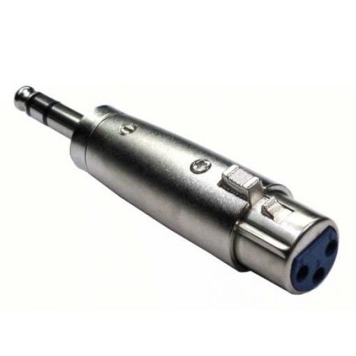 RS PRO AV adaptér, orientace těla: Rovný, adaptér z typu: 1/4 ve stereo Vnitřní, XLR Vnější, Stříbrná, materiál pouzdra: