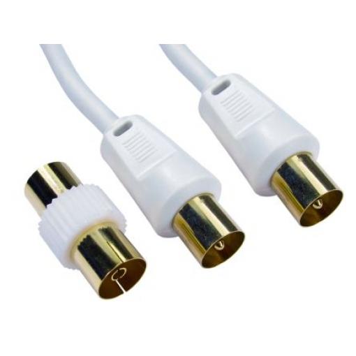 Koaxiální kabel, řada: TV Aerial Connector RF, Bílá Polyethylenová pěna, vnější průměr: 5 mm OD 10 m 75 Ω RS PRO S