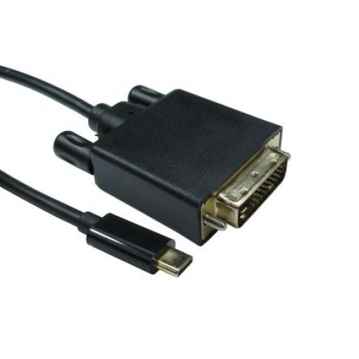RS PRO Kabel USB do zásuvky IC Vnější, A: USB typu C, 5 m Vnější, Černá, B: DVI-D