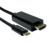 RS PRO Kabel USB Vnější, A: USB typu C, 1 m Vnější, Černá, B: HDMI